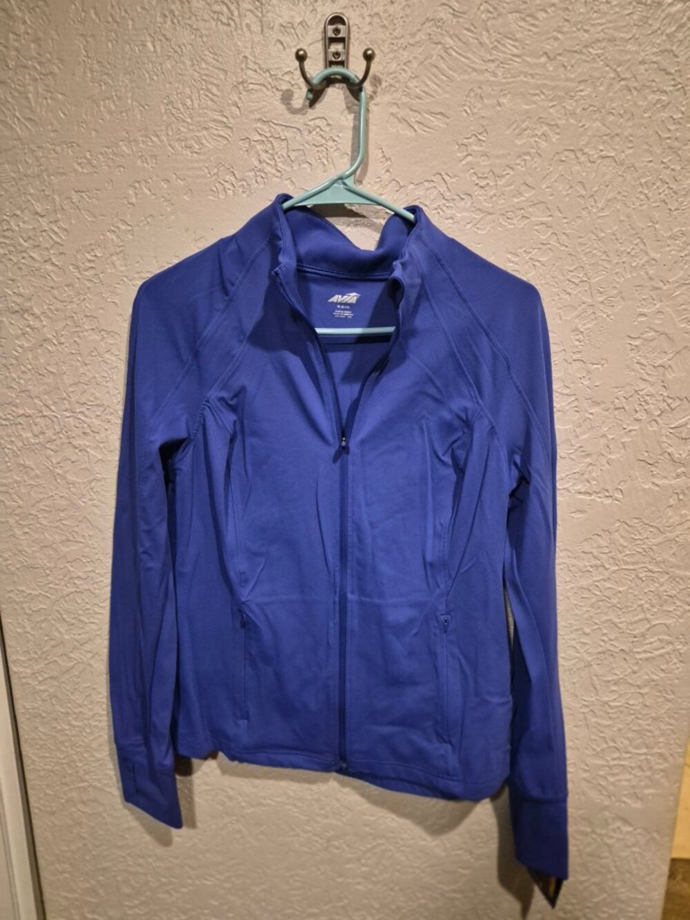 Avia Zip Up Athletic Jacket Womens M Royal Purple Thumbhole